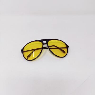 80's RETRO YELLOW TINTED AVIATOR SUNGLASSES