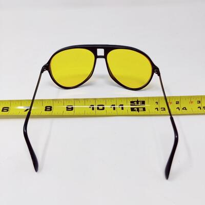 80's RETRO YELLOW TINTED AVIATOR SUNGLASSES