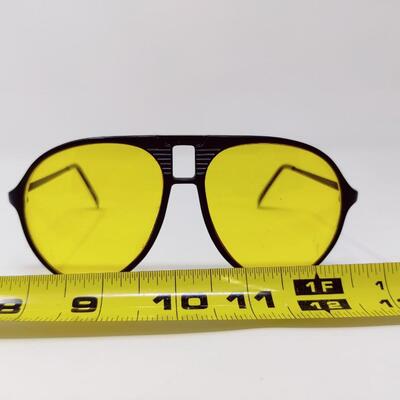 80's RETRO YELLOW TINTED AVIATOR SUNGLASSES