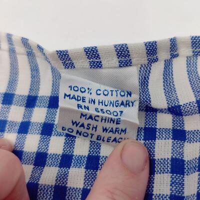 BLUE CHECK COTTON KITCHEN TOWELS 3PC