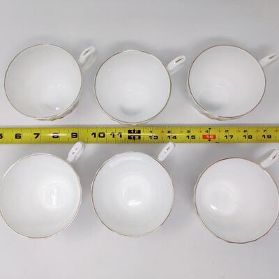 FABULOUS CROWN DORSET FLORAL CUPS AND SAUCERS- 6 SETS