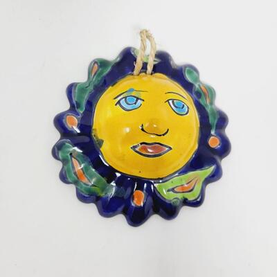 TERRACOTTA DECORATIVE PAINTED SUN DECOR