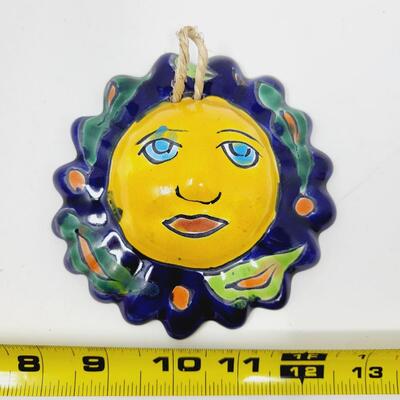 TERRACOTTA DECORATIVE PAINTED SUN DECOR