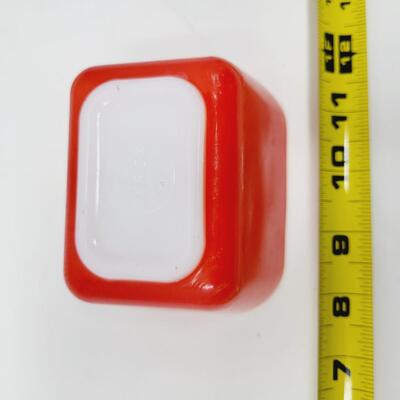 VINTAGE RED PYREX SMALL REFRIGERATOR DISH