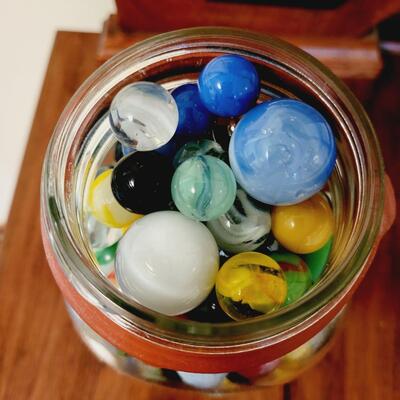 KERR JAR OF OLD MARBLES