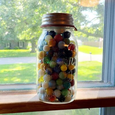 KERR JAR OF OLD MARBLES