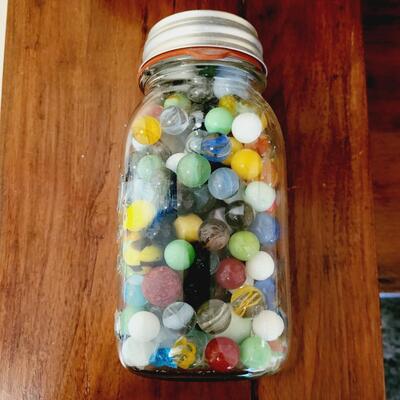 KERR JAR OF OLD MARBLES