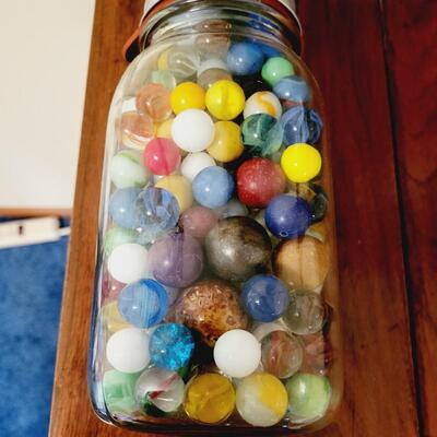 KERR JAR OF OLD MARBLES