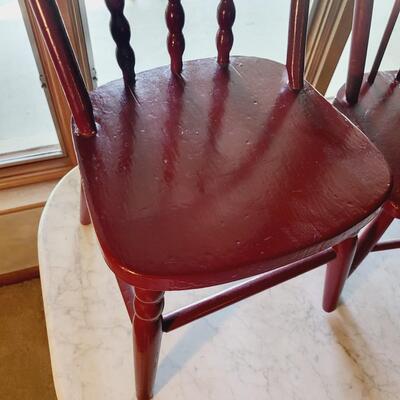 CUTE MAROON ANTIQUE CHILDRENS CHAIRS