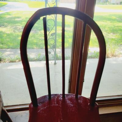 CUTE MAROON ANTIQUE CHILDRENS CHAIRS