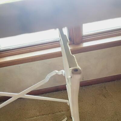 MARBLE TOP WROUGHT IRON SEWING BASE