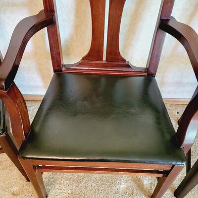 Please see pictures for details and condition 

Chairs - 18 x 19.25 x 37.5
Captain chair - 26.5 x 23 x 38.5