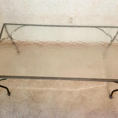 WROUGHT IRON GLASS TOP TABLE