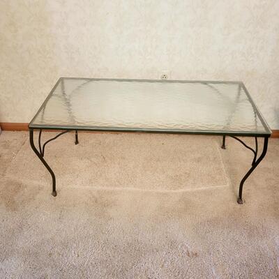 WROUGHT IRON GLASS TOP TABLE