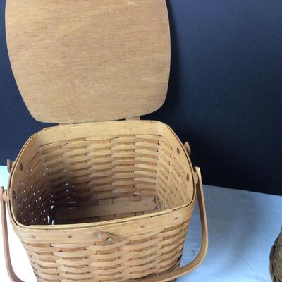 5446 Vintage Dome Cat Bed Basket & Two Longaberger Baskets