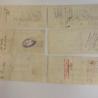 6 Old Bank Checks paid in 1899