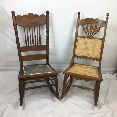 5455 Pair of Victorian Oak Rockers