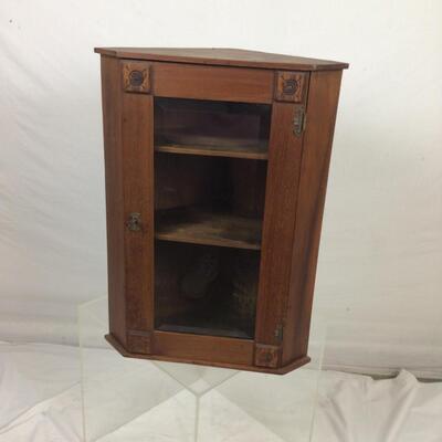5457 Vintage Oak Corner Wall Cabinet