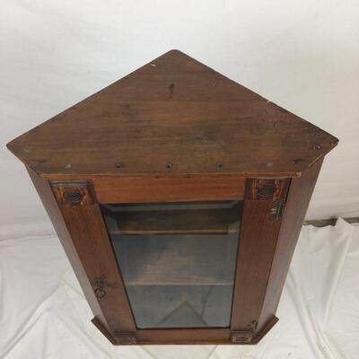 5457 Vintage Oak Corner Wall Cabinet