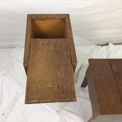 5459 Vintage Wooden Shoe Shine and Storage Box
