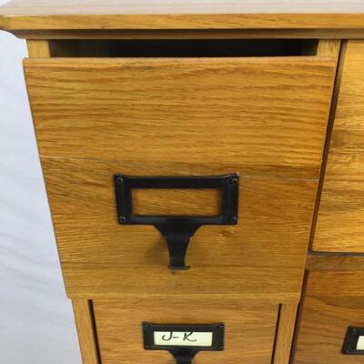 5461 White Oak 24 Drawer Library Cabinet