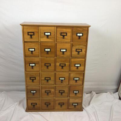 5461 White Oak 24 Drawer Library Cabinet