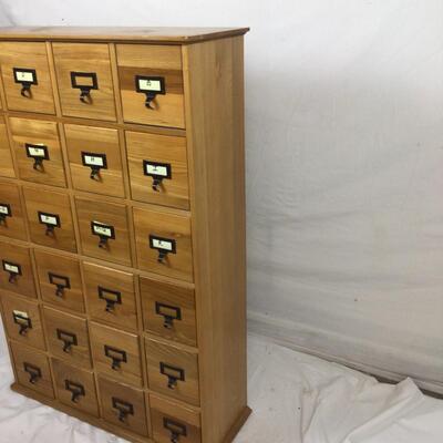 5462 White Oak 24 Drawer Library Cabinet