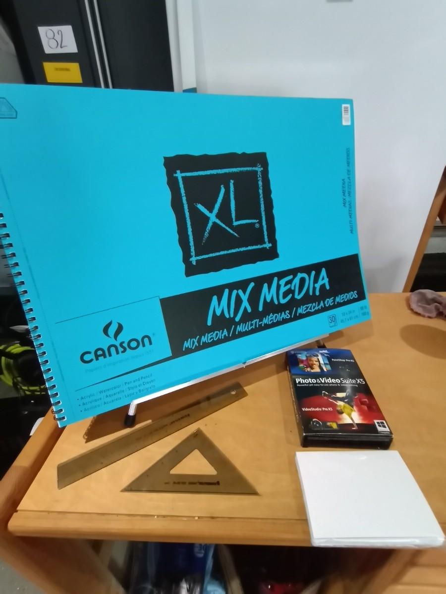 LOT 103 LARGE SKETCH PAD, ALUMINUM EASEL AND MORE