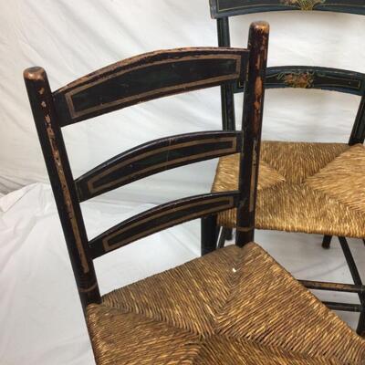 5464 Set of 4 Vintage Rush Seat Chairs