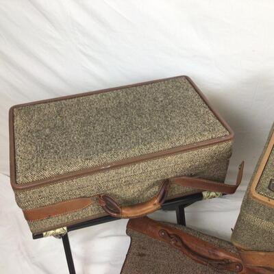 5467 Vintage 3pc HARTMAN Tweed Luggage with Stands