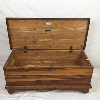 5469 Vintage Copper Banded Cedar Chest on Wheels