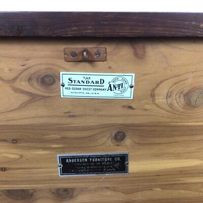 5469 Vintage Copper Banded Cedar Chest on Wheels