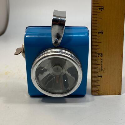 Vintage Flying Vanes Small Blue Battery-Operated Bike Light Headlamp Made in China