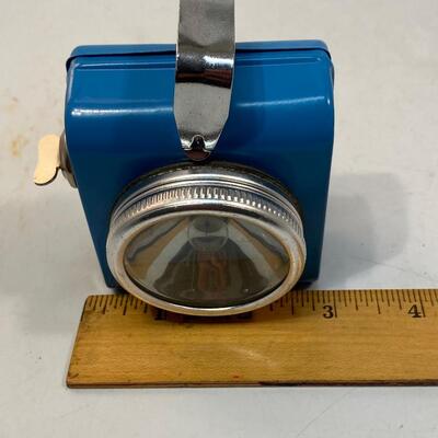 Vintage Flying Vanes Small Blue Battery-Operated Bike Light Headlamp Made in China