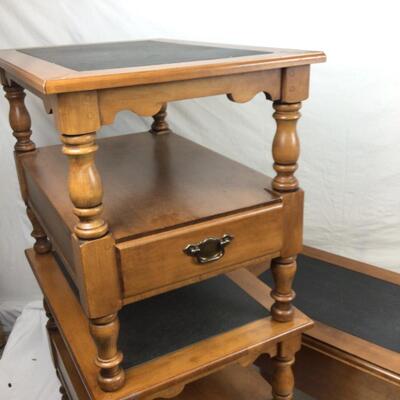 5471 Three Pc. Young Republic Maple Slate Top Table Set