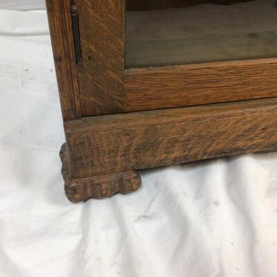 5474 Vintage Oak Glass Front Bookshelf