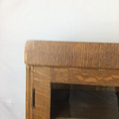 5474 Vintage Oak Glass Front Bookshelf
