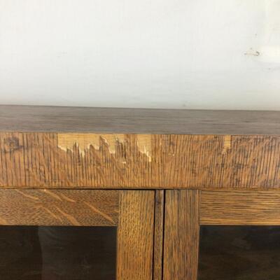 5474 Vintage Oak Glass Front Bookshelf