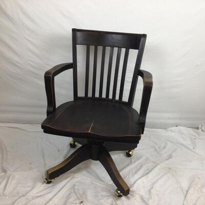 5476 Vintage Wooden Colonial Chair Co. Office Chair