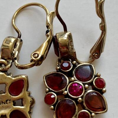 Lot 101R: Lei Sophia & Monet Jeweled Pieced Earrings