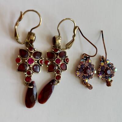 Lot 101R: Lei Sophia & Monet Jeweled Pieced Earrings