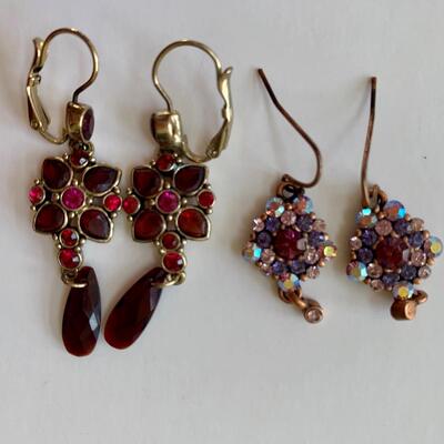 Lot 101R: Lei Sophia & Monet Jeweled Pieced Earrings
