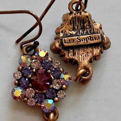 Lot 101R: Lei Sophia & Monet Jeweled Pieced Earrings