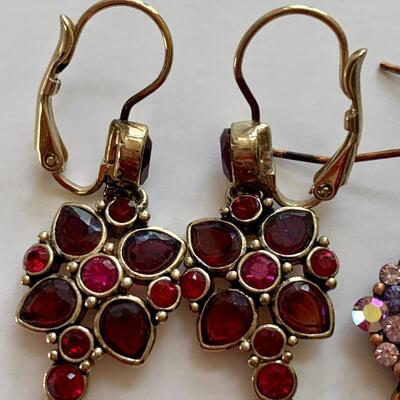 Lot 101R: Lei Sophia & Monet Jeweled Pieced Earrings