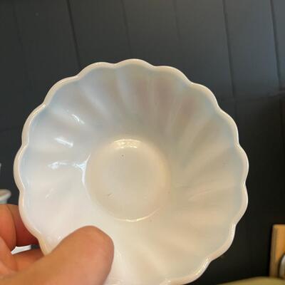 Milk glass trinket dish