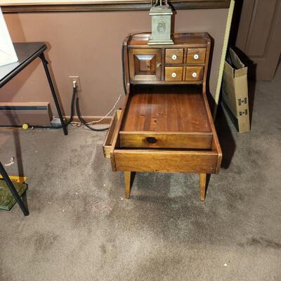 1950's Link Taylor Pilgrim Pine Farmhouse Country Rustic Double-Sided Side Table