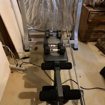 Lot 601R: Weider Pro Weight Bench & Weights