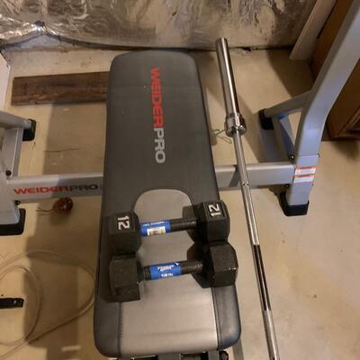 Lot 601R: Weider Pro Weight Bench & Weights