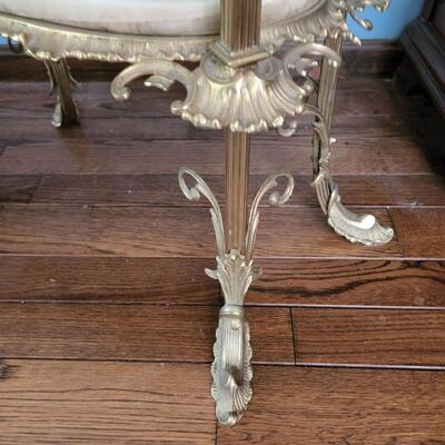Marble and Metal Two tier Table