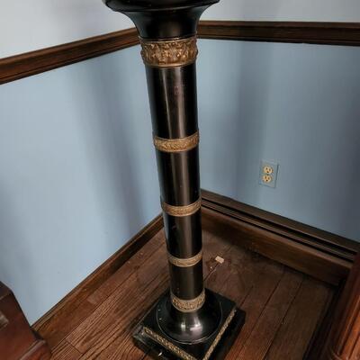 Heavy Metal With Marble Top Pedestal 42